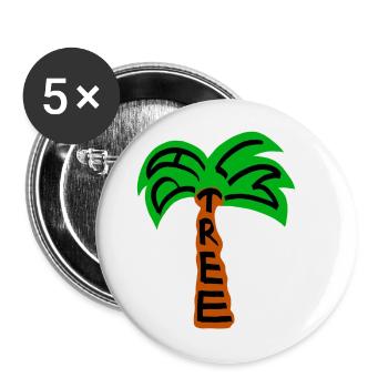 palm tree Palmbaum - Buttons klein 25 mm (5er Pack) - Weiß - Vorne