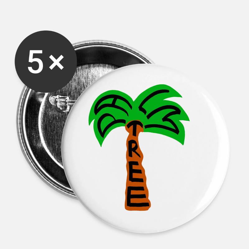 palm tree palm tree - Buttons small 1''/25 mm (5-pack) - white