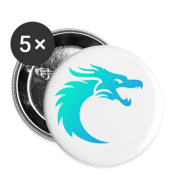 Drache - Buttons klein 25 mm (5er Pack) - Weiß - Vorne