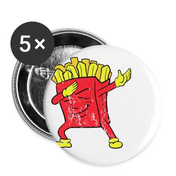 Retro Vintage Grunge Dabbing Dab French Frieze - Buttons small 1''/25 mm (5-pack) - white - Front
