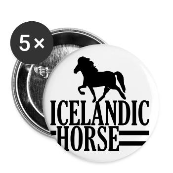 Cheval islandais: Cheval islandais Poney Merch - Lot de 5 petits badges (25 mm) - blanc - Devant