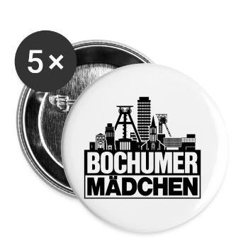 Bochum Girl Black Bochum Cadeau - Lot de 5 petits badges (25 mm) - blanc - Devant