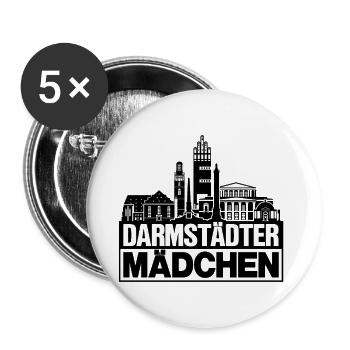 Darmstädter Fille noir Darmstadt cadeau - Lot de 5 petits badges (25 mm) - blanc - Devant