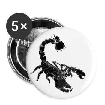 Scorpion - Lot de 5 petits badges (25 mm) - blanc - Devant