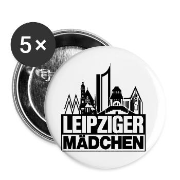 Cadeau fille Leipzig noir Leipzig - Lot de 5 petits badges (25 mm) - blanc - Devant