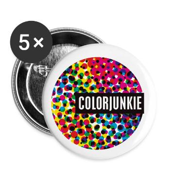 Halftone dots for colojunkies - Buttons small 1''/25 mm (5-pack) - white - Front