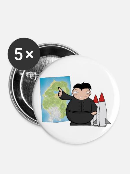 Glücklicher Diktator - Buttons klein 25 mm (5er Pack) - Weiß