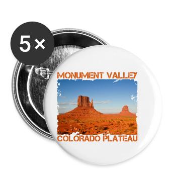 Monument Valley - Utah Arizona USA Western - Buttons klein 25 mm (5er Pack) - Weiß - Vorne