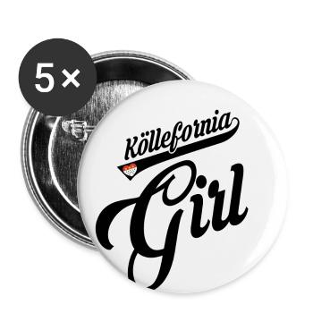 Kölle Girl Kölsch Mädche Kölnerin Köln - Buttons klein 25 mm (5er Pack) - Weiß - Vorne