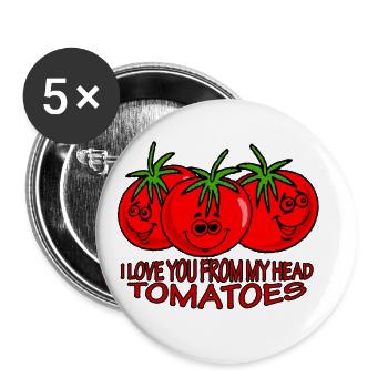 Chérie I Love You From My Head Tomatoes - Lot de 5 petits badges (25 mm) - blanc - Devant