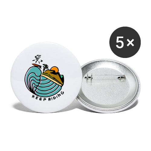 Surfeur au Couchant - Lot de 5 petits badges (25 mm)