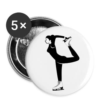 Eiskunstlauf Dame - Buttons klein 25 mm (5er Pack) - Weiß - Vorne