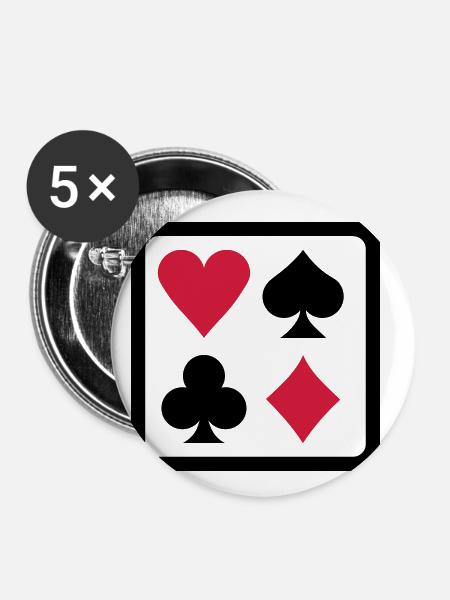 Poker - Buttons klein 25 mm (5er Pack) - Weiß