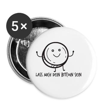 Bitcoin - Buttons klein 25 mm (5er Pack) - Weiß - Vorne