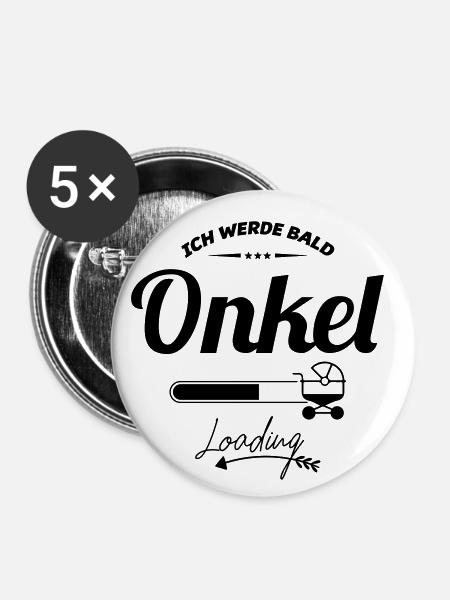 Ich werde bald Onkel - Buttons klein 25 mm (5er Pack) - Weiß