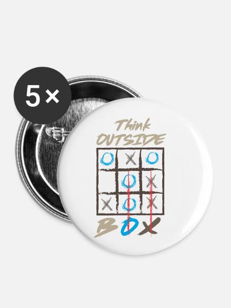 Outside the box - Buttons klein 25 mm (5er Pack) - Weiß