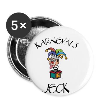 Karnevals Jeck Köln Alaaf Fasching Clown Narr - Buttons klein 25 mm (5er Pack) - Weiß - Vorne