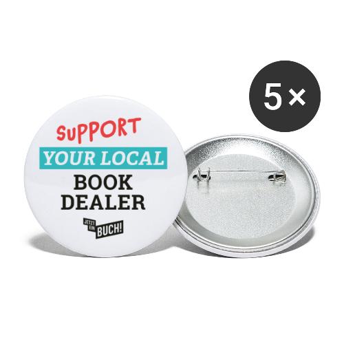 Support your bookdealer (schwarz) - Buttons klein 25 mm (5er Pack)
