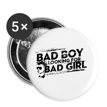 Bad boy bad girl - Buttons small 1''/25 mm (5-pack) - white - Front