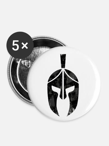 spartaner helm - Buttons klein 25 mm (5er Pack) - Weiß