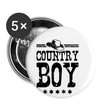 Country Boy - Buttons small 1''/25 mm (5-pack) - white - Front