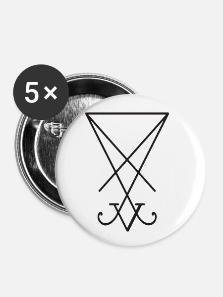 Luzifer Sigil - Buttons klein 25 mm (5er Pack) - Weiß