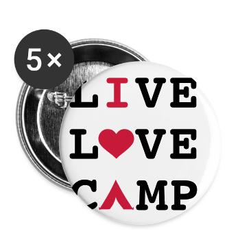 Camping - Buttons klein 25 mm (5er Pack) - Weiß - Vorne