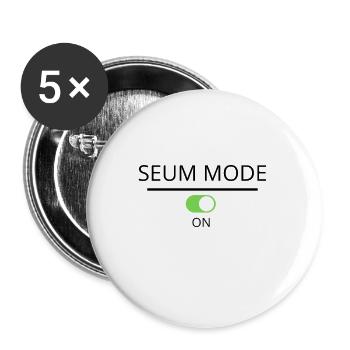 Seum mode on - Buttons small 1''/25 mm (5-pack) - white - Front