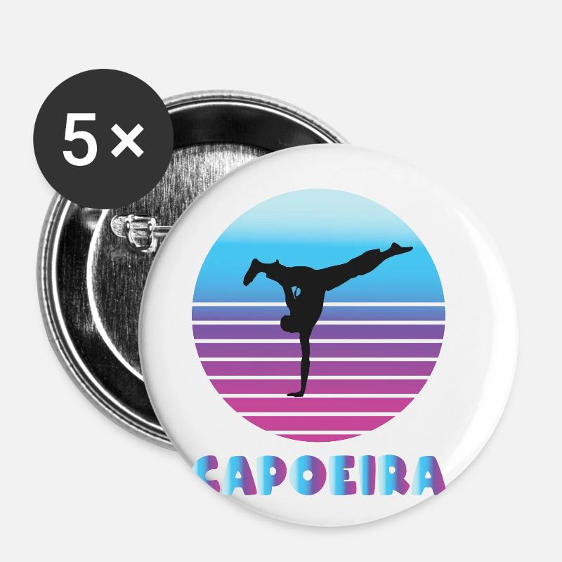 Capoeira Handstand - Buttons klein 25 mm (5er Pack) - Weiß