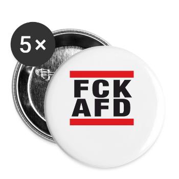 Contre les nazis - FCK AFD - Contre la droite - Lot de 5 petits badges (25 mm) - blanc - Devant