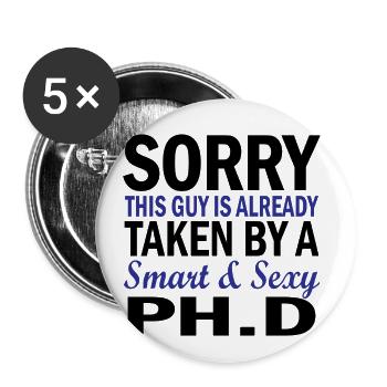 Phd wife saying student gift - Buttons small 1''/25 mm (5-pack) - white - Front
