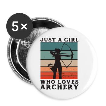 Archery - Bow and Arrow - Archery - Buttons small 1''/25 mm (5-pack) - white - Front