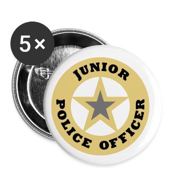 Junior police officer (sheriff star) - Buttons small 1''/25 mm (5-pack) - white - Front