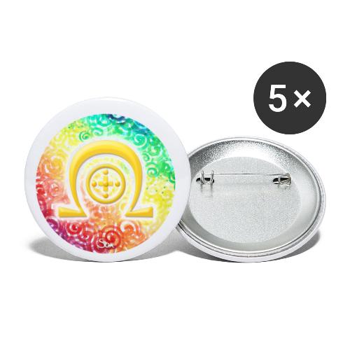 Regenbogen-Dimensionssymbol Heilung - Sonja Ariel - Buttons klein 25 mm (5er Pack)
