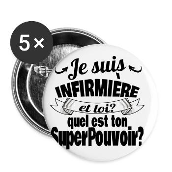 je suis infirmière - Lot de 5 petits badges (25 mm) - blanc - Devant