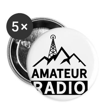 Amateurfunk Amateurfunker Radio - Buttons klein 25 mm (5er Pack) - Weiß - Vorne