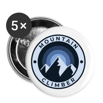 Mountain Climber | Bergsteiger - Buttons klein 25 mm (5er Pack) - Weiß - Vorne