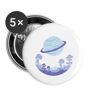 Planet - Buttons klein 25 mm (5er Pack) - Weiß - Vorne