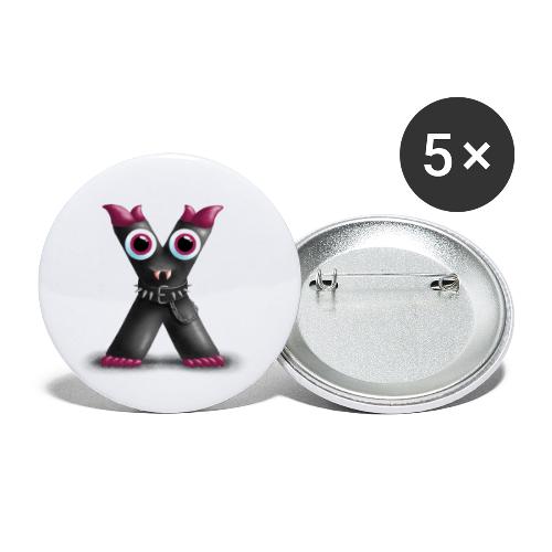 Letter X - Buttons small 1''/25 mm (5-pack)