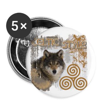 celts 9 with wolf and triskele - Buttons small 1''/25 mm (5-pack) - white - Front