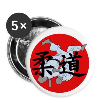 Judo Judoka Martial Arts Martial Arts Japanese Art - Buttons small 1''/25 mm (5-pack) - white - Front