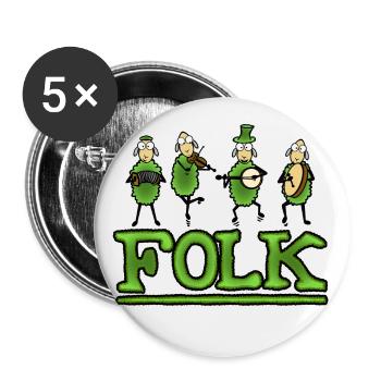 Folk Music Band - Buttons small 1''/25 mm (5-pack) - white - Front