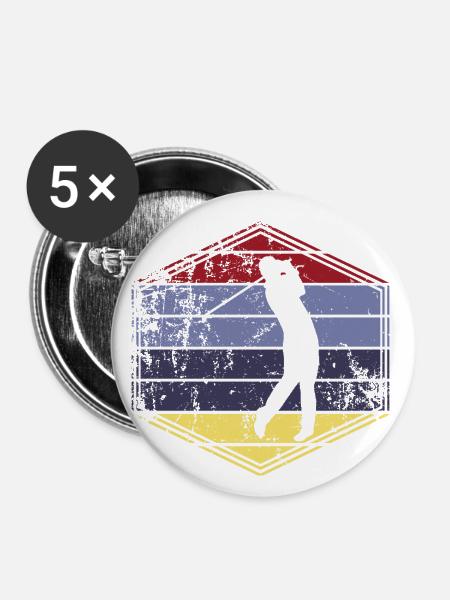 Golf - Buttons klein 25 mm (5er Pack) - Weiß