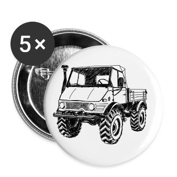 Unimog - Oldtimer - Offroad - Universal Motorgerät - Buttons klein 25 mm (5er Pack) - Weiß - Vorne