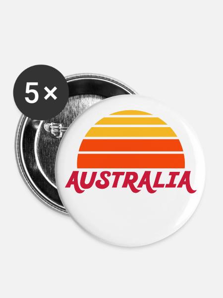 Australia (geteilte Halbsonne) - Buttons klein 25 mm (5er Pack) - Weiß