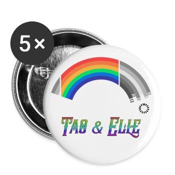 Heartstopper Rainbow Tao and Elle LBGTQIA+ - Buttons small 1''/25 mm (5-pack) - white - Front
