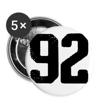 92 number jersey - Buttons small 1''/25 mm (5-pack) - white - Front