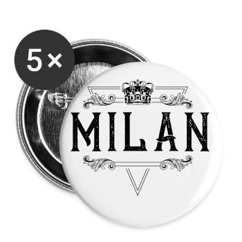 Milan Name - Buttons small 1''/25 mm (5-pack) - white - Front
