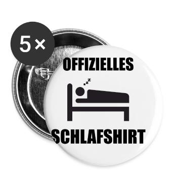 Offizielles Schlafshirt - Buttons klein 25 mm (5er Pack) - Weiß - Vorne