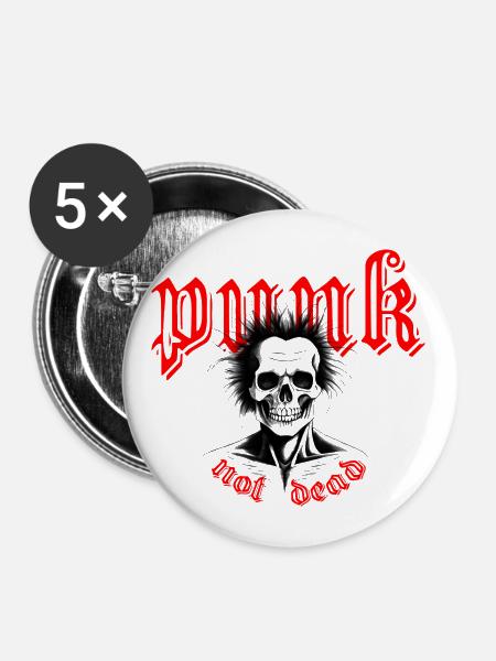 Punk nicht tot - Buttons klein 25 mm (5er Pack) - Weiß